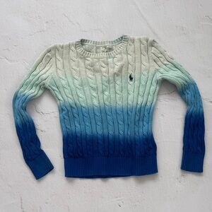 Polo Ralph Lauren Gradient Blue Cable Knit Sweater
